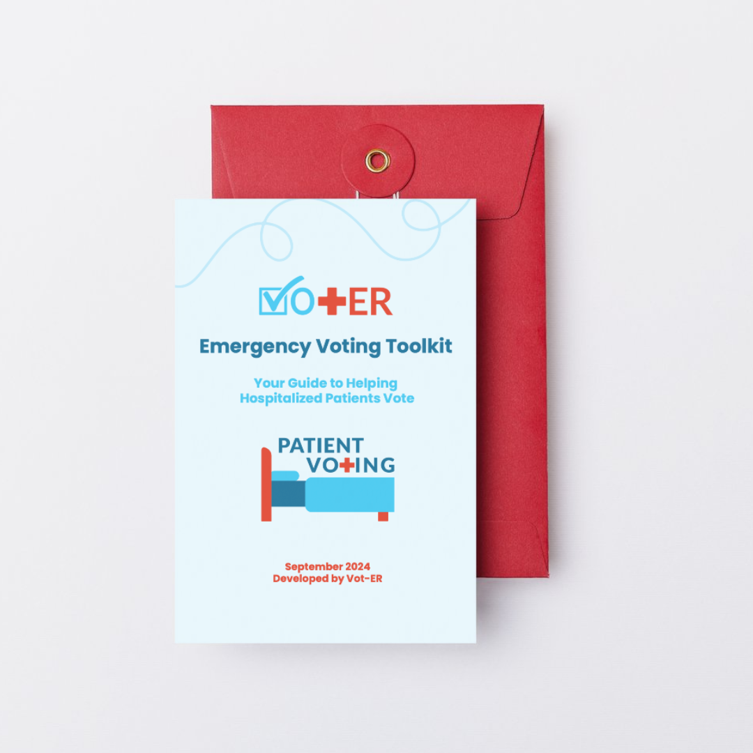 View of Vot-ER Emergency Voting toolkit with red envelope