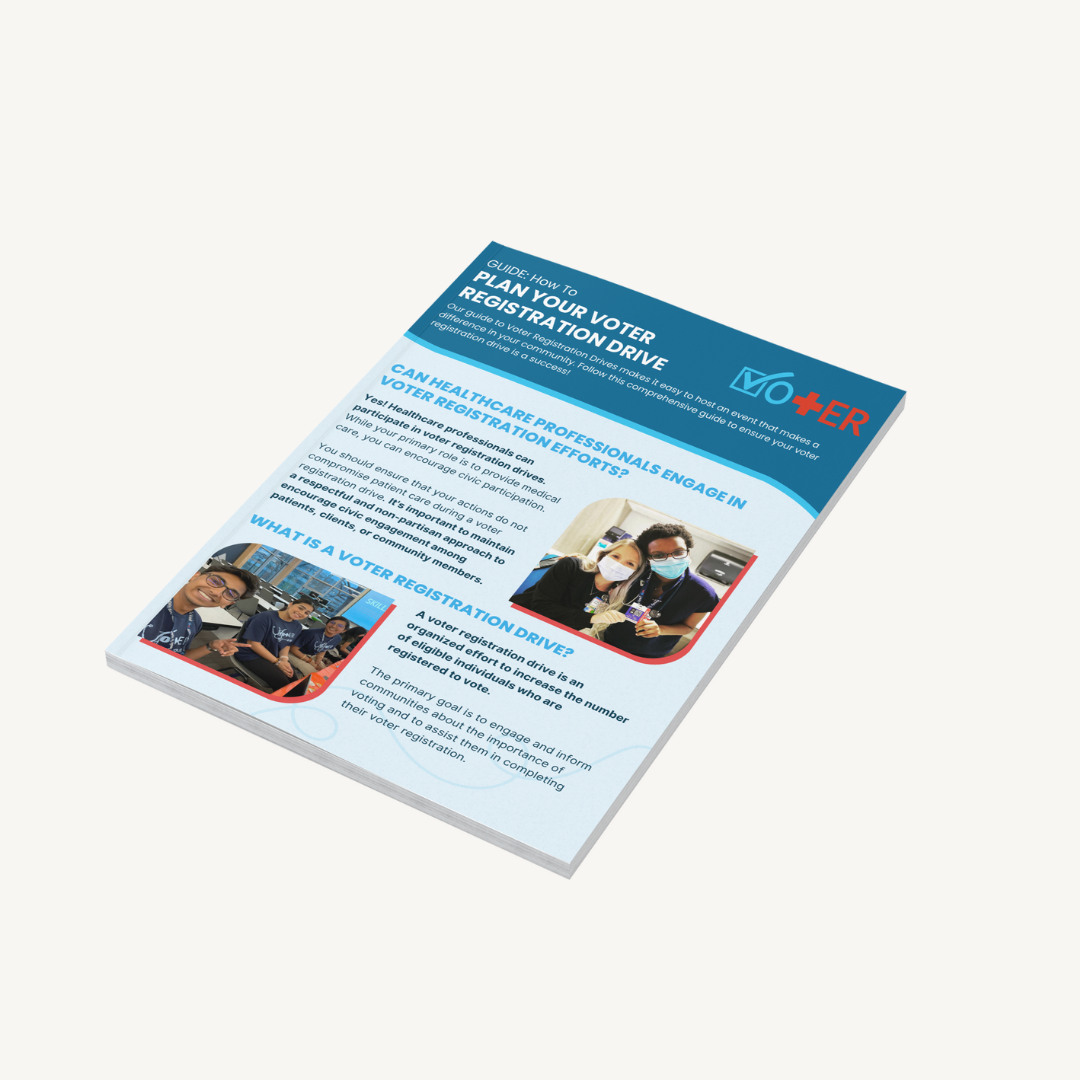 Graphical display of the Vot-ER Plan Your Voter Registration Drive Guide