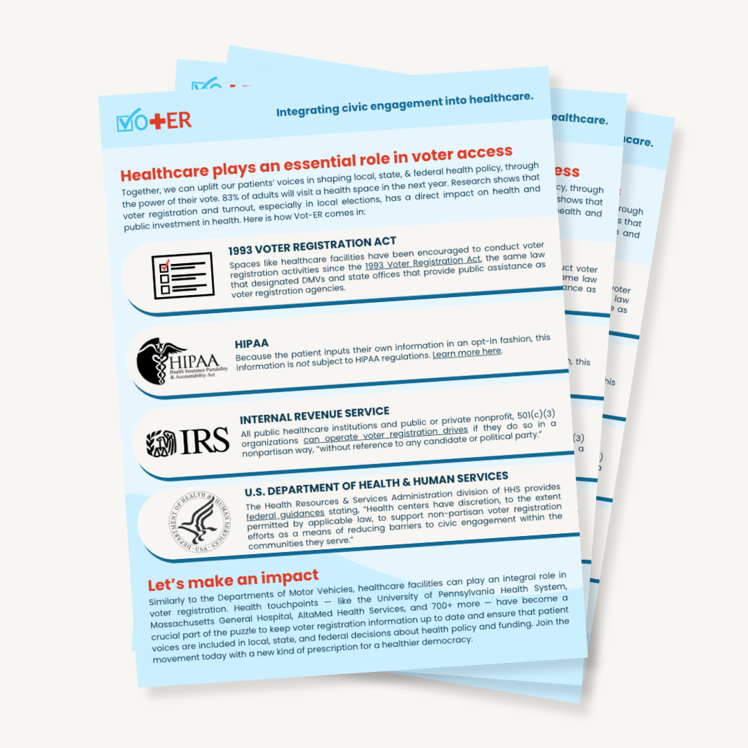 Stack of Vot-ER Compliance one-pagers