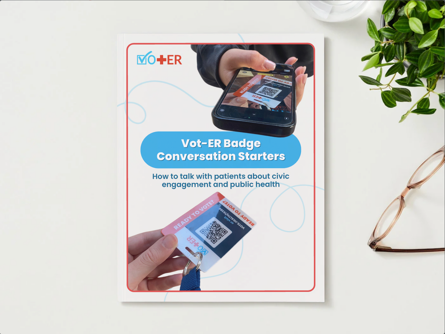 A printed booklet of Vot-ER Conversation Starters in English