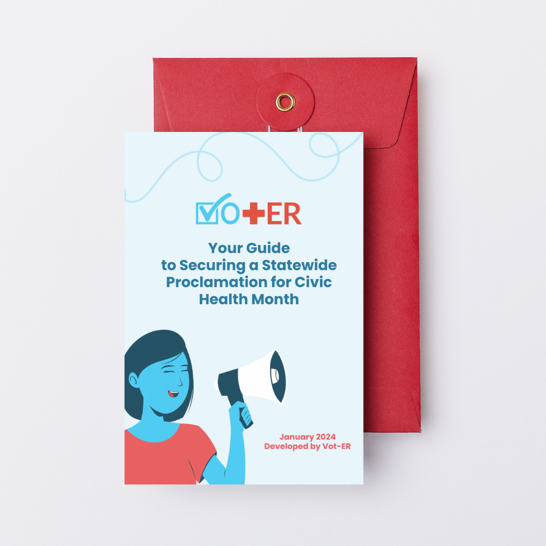 View of the Vot-ER proclamations guide with red envelope