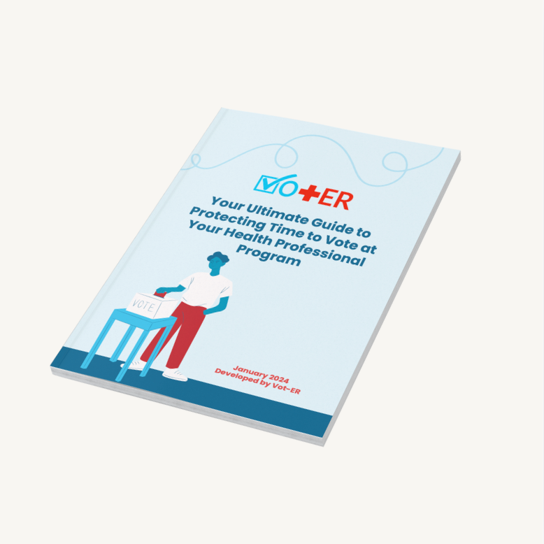 Graphical display of the Vot-ER protecting time to vote guide with white background