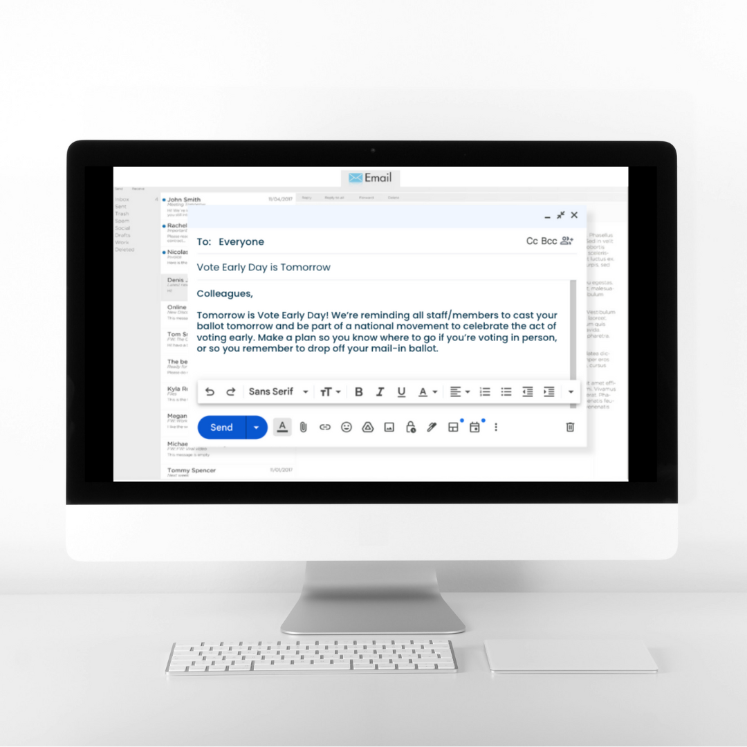 Voting Email Example Email Templates: Make A Plan to Vote - Vote Early Day and Tomorrow is ...